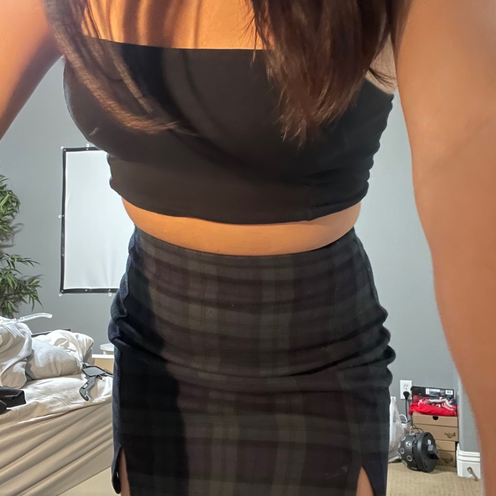 brandy melville green cara skirt